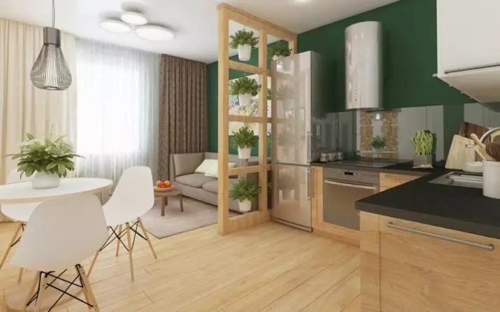 Mały pokój dzienny kuchenny (69 zdjęć): projektowanie wnętrz i obszar zagospodarowania przestrzennego. Układ mały w kuchni w połączeniu z salonem 9525_68