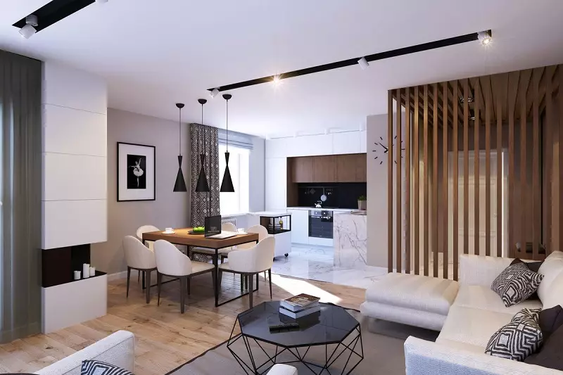 Moderní kuchyně obývací pokoj design (54 fotek): Stylový kuchyňský interiér design nápady v kombinaci s obývacím pokojem 9527_10