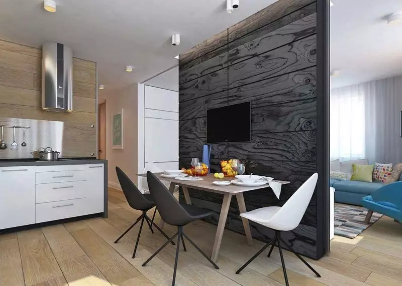 ห้องครัวที่ทันสมัยออกแบบห้องนั่งเล่น (54 รูป): แนวคิดการออกแบบตกแต่งภายในห้องครัวที่มีสไตล์รวมกับห้องนั่งเล่น 9527_19