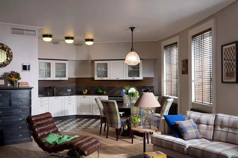 Moderní kuchyně obývací pokoj design (54 fotek): Stylový kuchyňský interiér design nápady v kombinaci s obývacím pokojem 9527_26