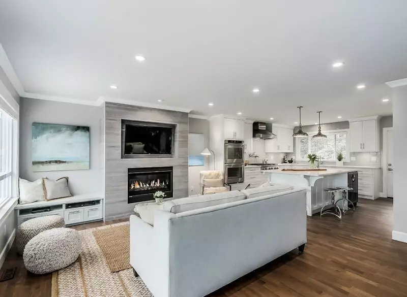 Moderní kuchyně obývací pokoj design (54 fotek): Stylový kuchyňský interiér design nápady v kombinaci s obývacím pokojem 9527_32