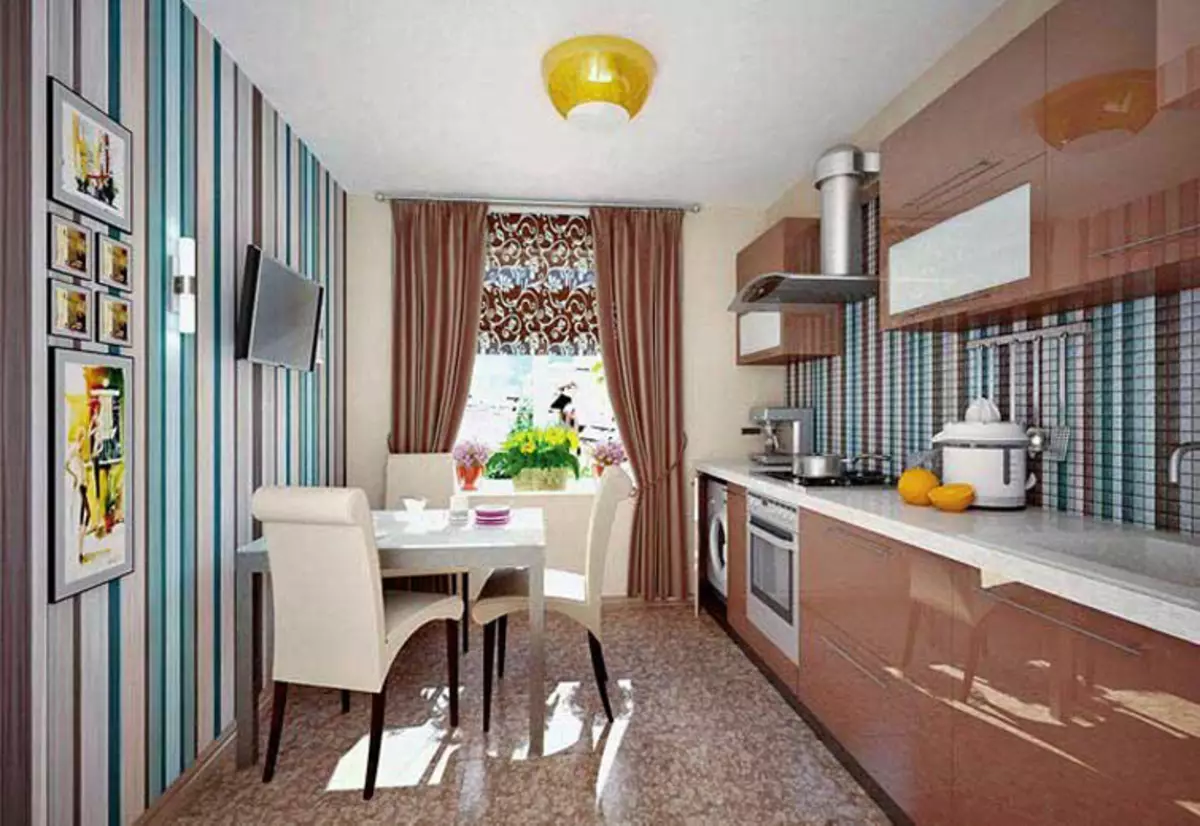 آشپزخانه های کوچک دنج (40 عکس): گزینه های طراحی داخلی برای آشپزخانه های کوچک. چگونه آشپزخانه را زیبا و راحت در آن ایجاد کنید؟ 9528_33