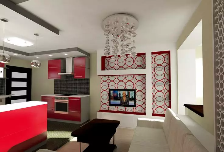 Disseny cuina sala d'estar de 18 metres quadrats. M (91 fotos): opcions per planificar i zonificar la sala d'estudi amb una cuina 3x6 m, dissenys interessants d'una cuina combinada-sala d'estar 9531_65