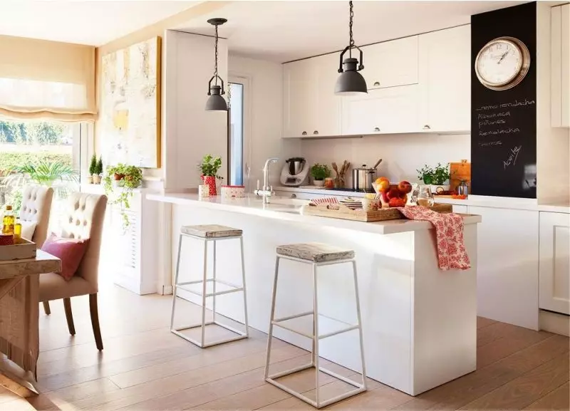 Design kitchen soggiorno 30 metri quadrati. M (68 foto): Caratteristiche della pianificazione di cucine combinate e soggiorno, esempi di progetti di interior design con zonizzazione 9533_16