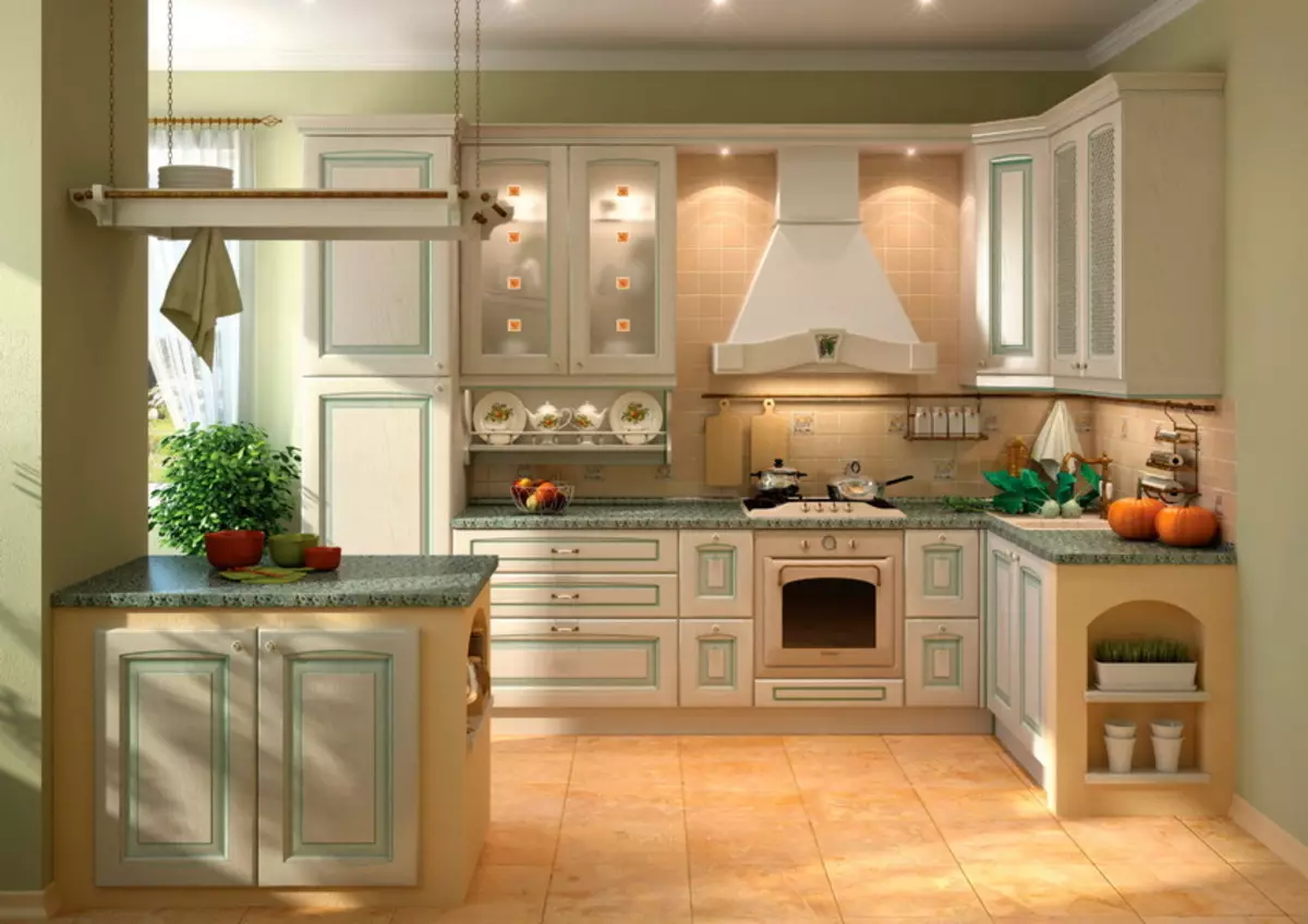 White Classic Style Kitchen (63 mga larawan): Classic Pagluluto sa Modern Classic Interior, White Kitchen Design 9543_27