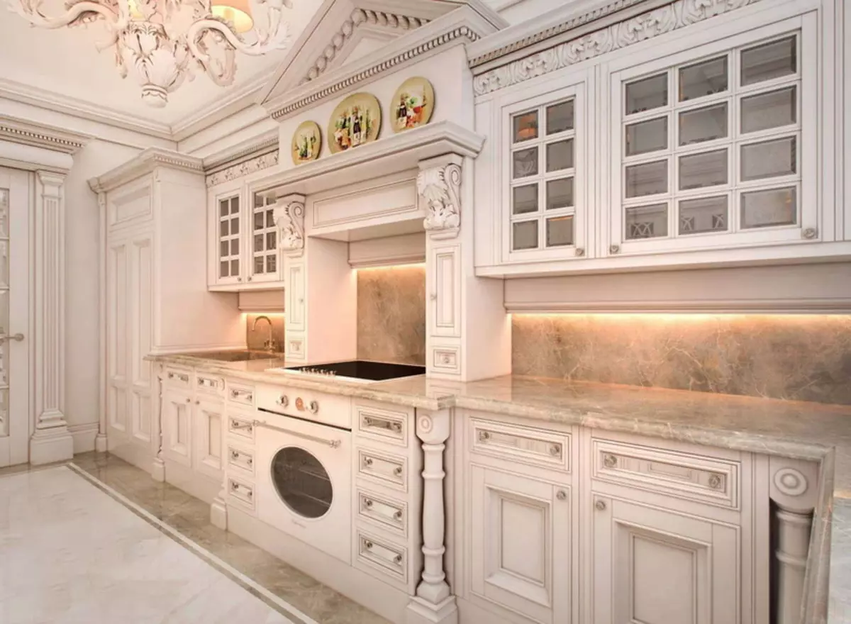 Weiße klassische Küche (63 Bilder): Klassisches Kochen im modernen klassischen Innenraum, weißes Küchenentwurf 9543_45