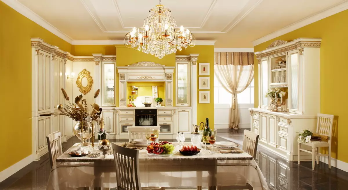White Classic Style Kitchen (63 mga larawan): Classic Pagluluto sa Modern Classic Interior, White Kitchen Design 9543_47