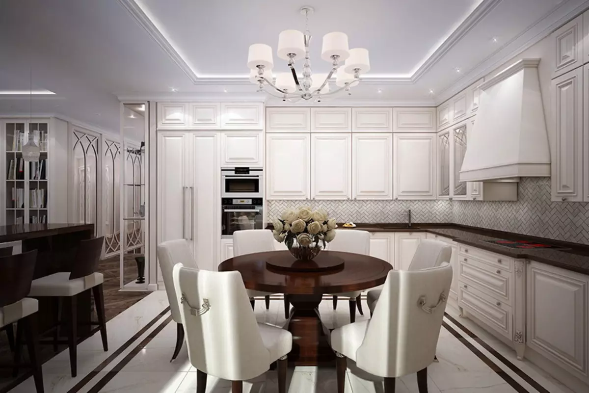 Cucina in stile classico bianco (63 immagini): cucina classica in moderno interno classico, design bianco cucina 9543_57