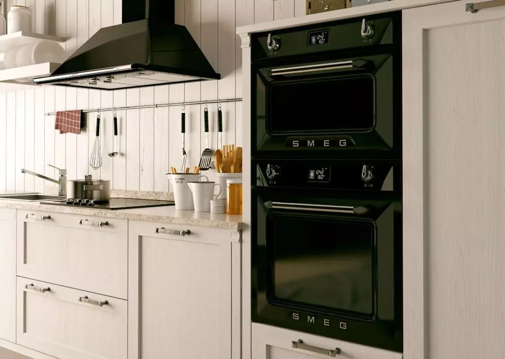 Bucătării încorporate (70 fotografii): Dimensiuni de capete și design de bucătărie. Ce este și ceea ce este diferit de bucătăria modulară? Opțiuni de proiect în apartament obișnuit 9546_24
