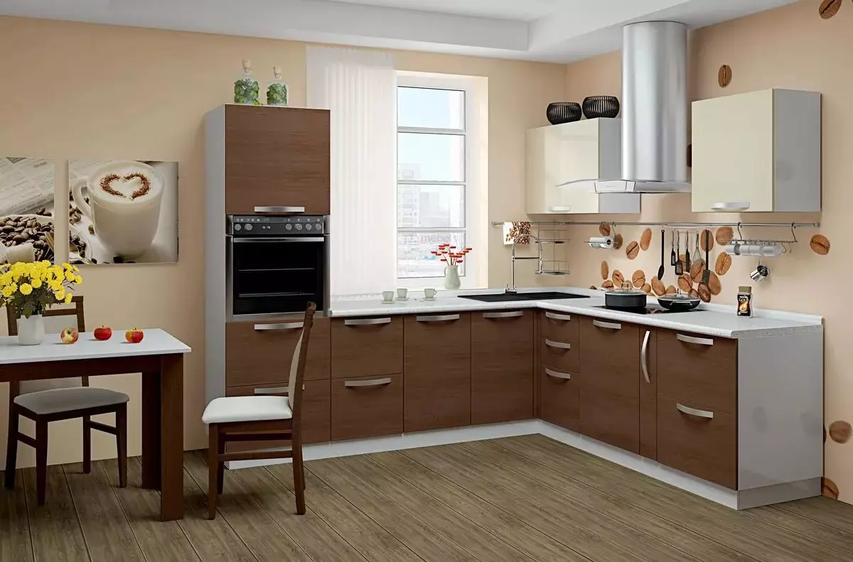 Bếp tích hợp cho nhà bếp nhỏ (54 ảnh): Các tính năng của nhà bếp nhúng với thiết bị tích hợp, tùy chọn thiết kế 9549_2