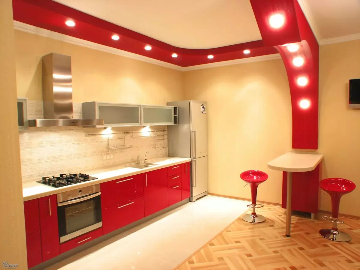 Inbyggt kök för små kök (54 foton): Funktioner av inbyggda kök med inbyggd utrustning, designalternativ 9549_29