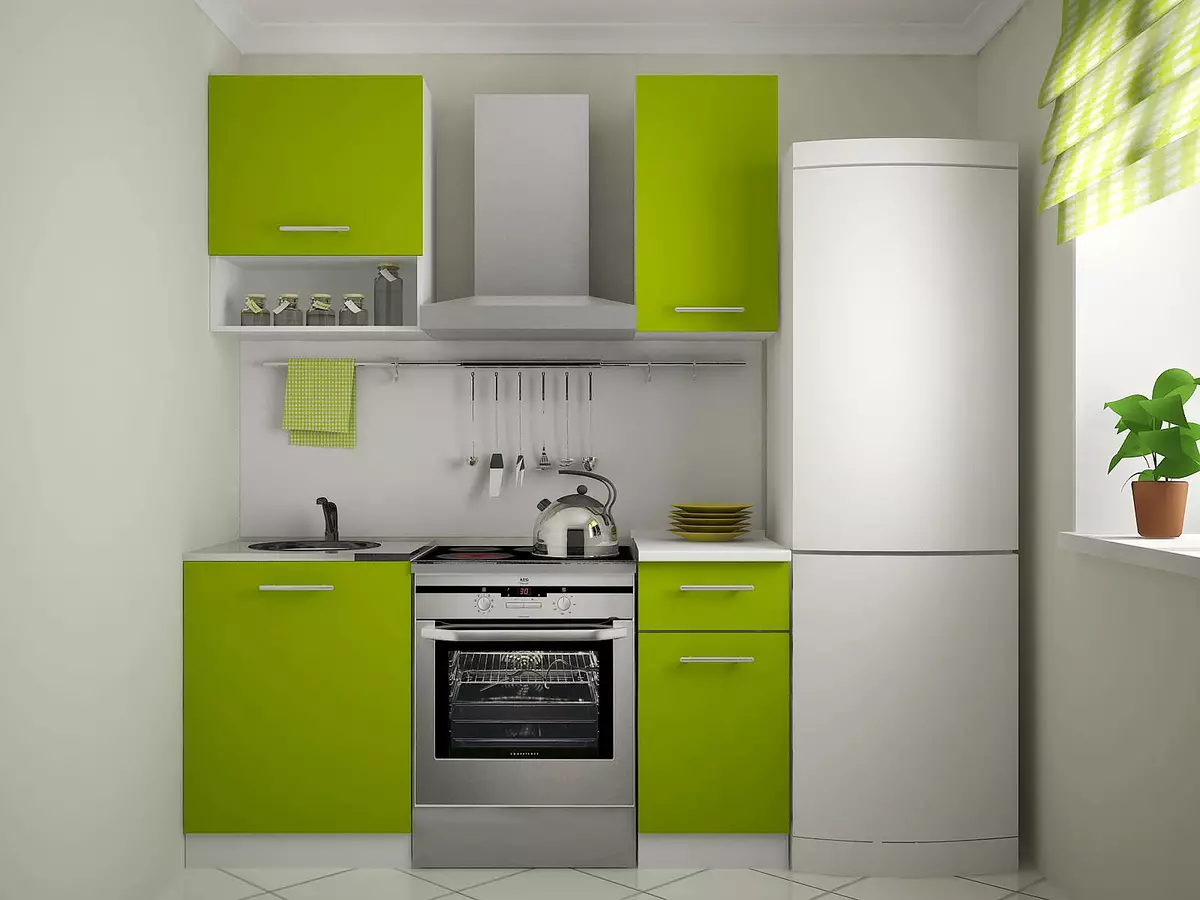 Keittiö kalkki (52 valokuvaa): Lyme-värillinen keittiön kuulokkeet wenge, valkoinen ja muut keittiön sisätilat. Mitä muita sävyjä yhdistetään kalkkiin? 9551_21