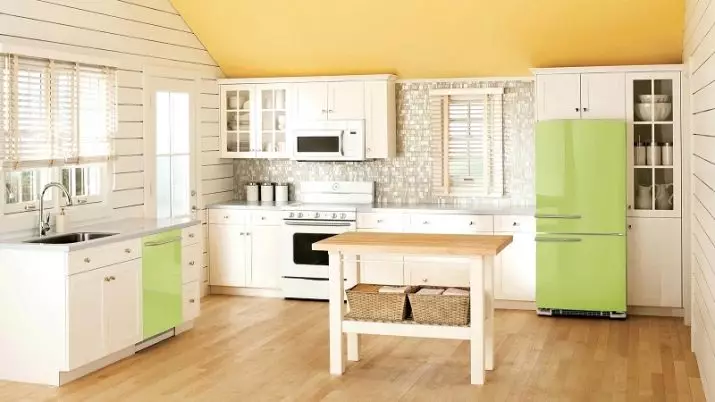 キッチンライム（52枚の写真）：台所の内部のウェンジ、白、他の色合いのライム色のキッチンヘッドセット。ライムと組み合わされている他の色合いがどのようなものですか？ 9551_25