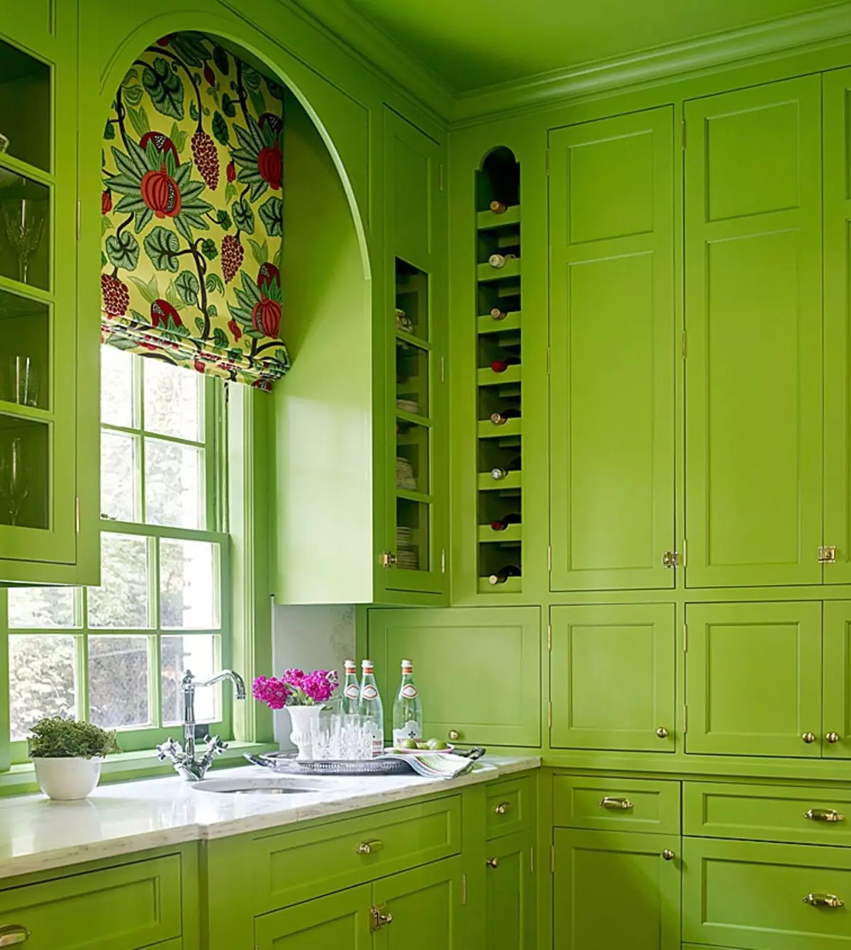Сочетание цветов в интерьере кухни фото зеленый