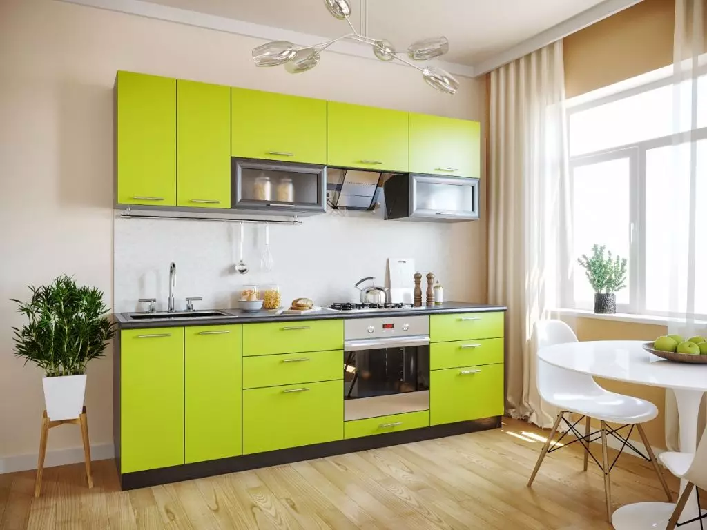 Köök lubja (52 fotot): Lyme-värviline köögi peakomplekt wenge, valge ja teiste toonidega köögi interjööri. Millised teised toonid on lubjaga kombineeritud? 9551_44