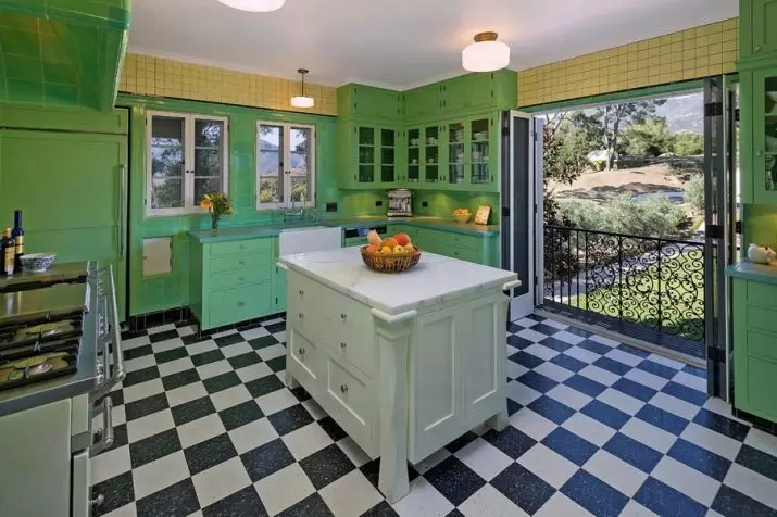 Zöld konyha (111 fotó): zöld konyhai fülhallgató a belsőépítészetben, zöld háttérkép kiválasztása, szürke-zöld és sötétzöld, fekete és zöld és zöld barna konyha 9554_106