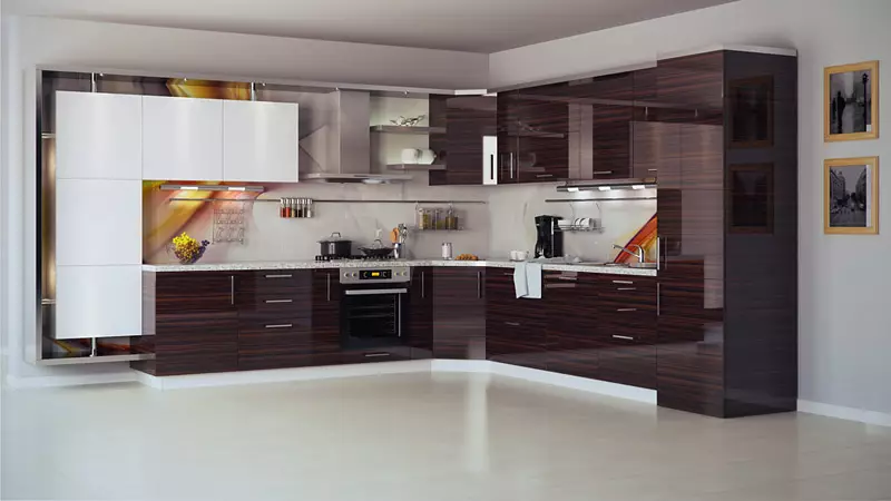 Кухні з акрилу (54 фото): плюси і мінуси. Дизайн білих і інших кухонних гарнітурів з акриловими фасадами. Що краще, акрил, емаль або МДФ? 9557_3