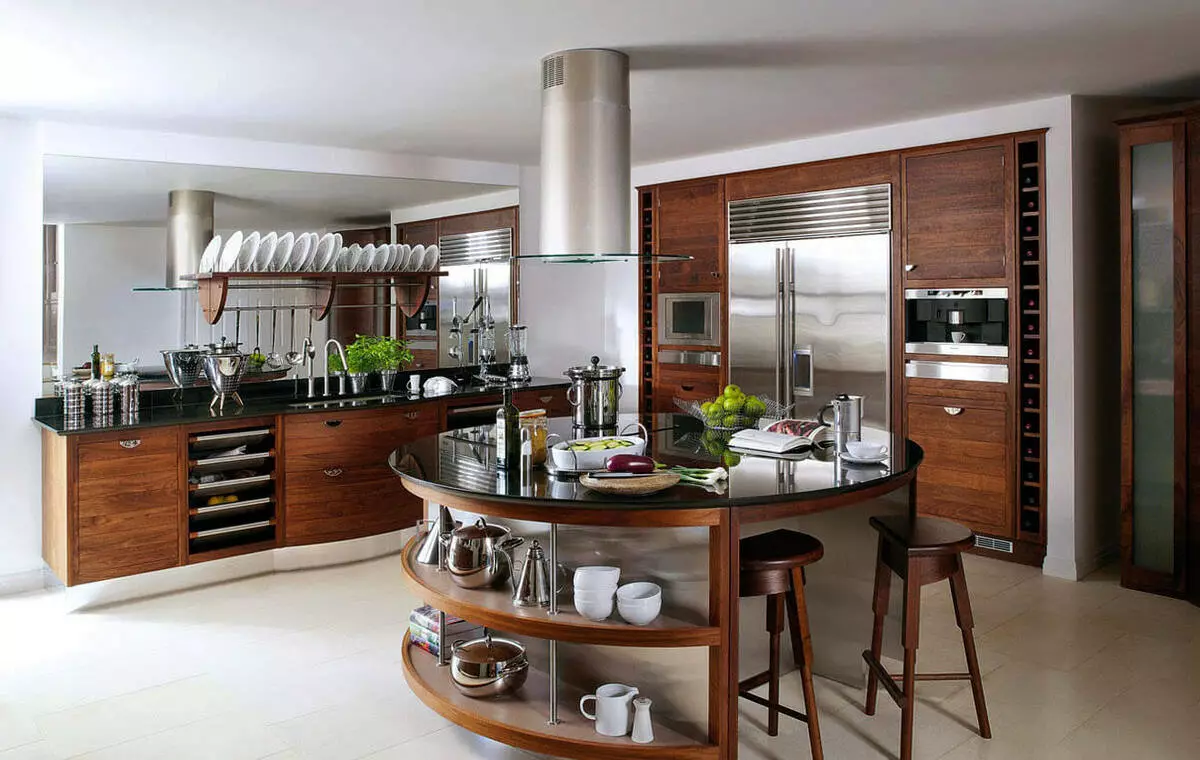 Virtuves austiņas (184 fotoattēli): virtuves dizaina iespējas, skaistu dažādu veidu vadītāju paraugi, stilīgi un neparasti modeļi, interesantas idejas interjerā 9564_106