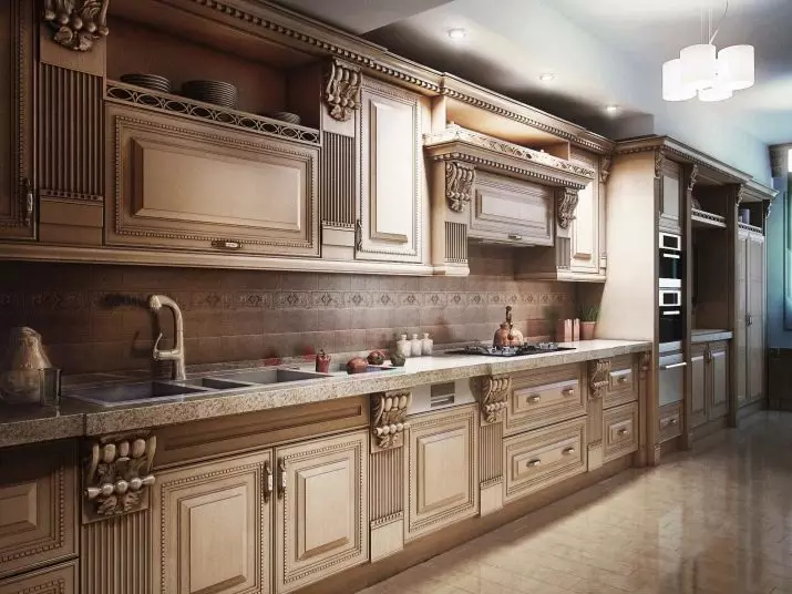 Virtuves austiņas (184 fotoattēli): virtuves dizaina iespējas, skaistu dažādu veidu vadītāju paraugi, stilīgi un neparasti modeļi, interesantas idejas interjerā 9564_116