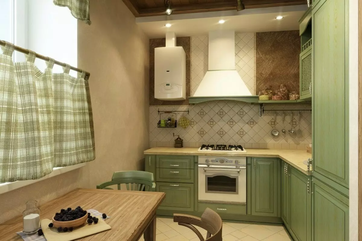 Corner Kuchyne v Khruščov (60 fotografií): Malé kuchyne s chladničkou v okne a umývadlo v rohu, ďalšie pripravené kuchyne, možnosti dizajnu 9572_53