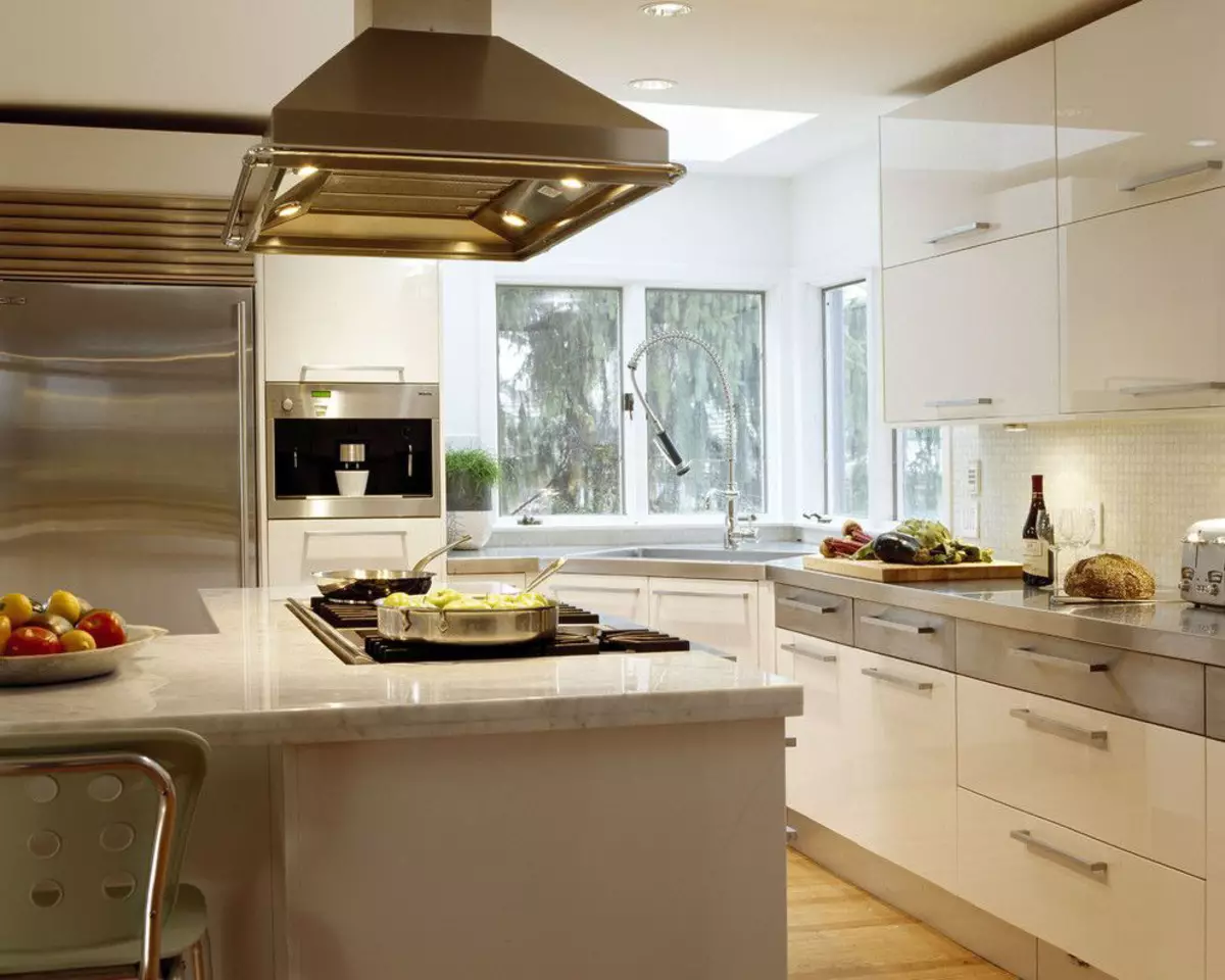 Bucătărie cu spălare în colț (43 fotografii): set de bucătărie cu chiuvetă unghiulară, opțiuni de design interior 9589_8