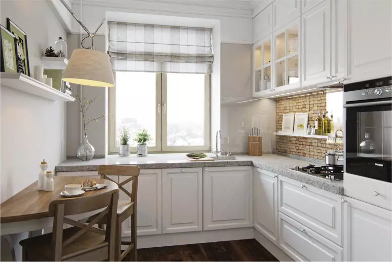 Konyha az ablak mentén (37 fotók): Hogyan válasszunk ki konyhát? Tervezési példák egy kis lakásban. Mit kell tennie az akkumulátorral? 9600_10
