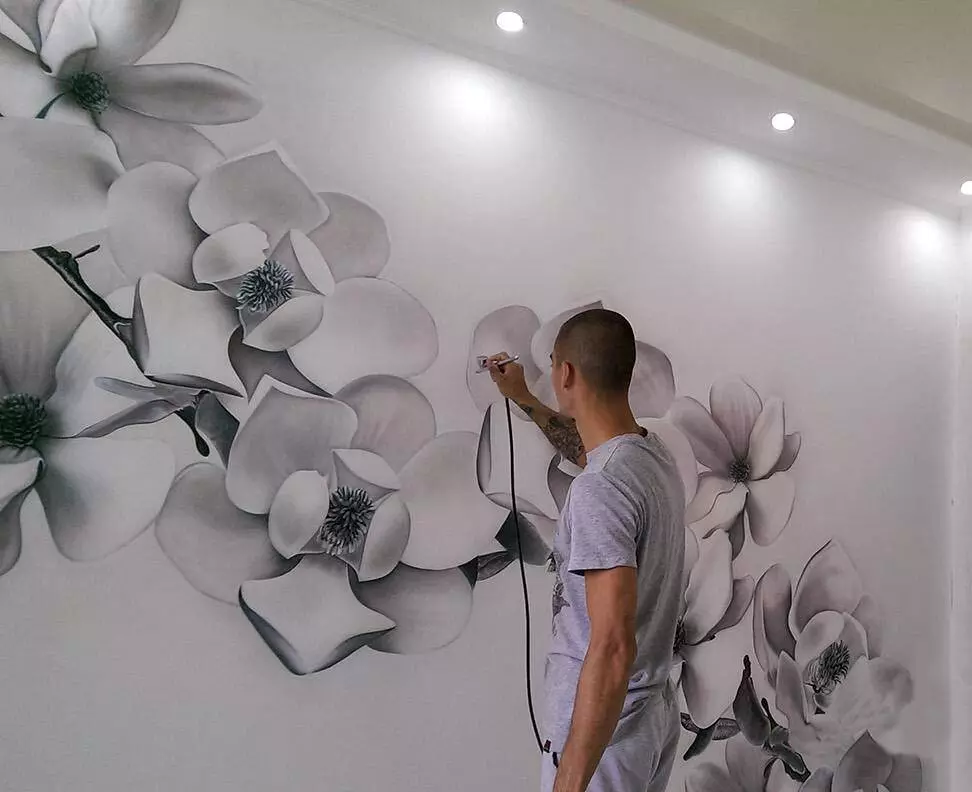 Peinture de salon: Sélection d'équipements et de thèmes de dessins pour peinture murale dans le hall 9622_25