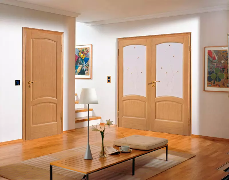 Mga Pintuan sa Hall (61 mga larawan): Pinipili namin ang swing interior door sa living room at iba pang mga pagpipilian, isang living room na may tatlong pinto. 9625_7