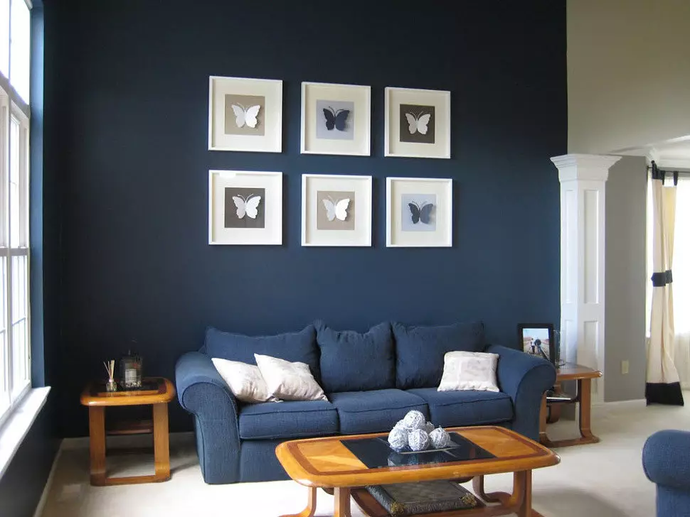 A cor das paredes na sala de estar (64 fotos): Que cor pinta as paredes no salón cun chan lixeiro? Ideas modernas de deseño de parede. Como elixir a mellor opción para o interior? 9629_43