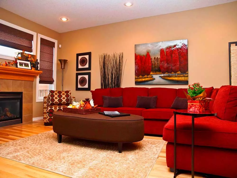 A cor das paredes na sala de estar (64 fotos): Que cor pinta as paredes no salón cun chan lixeiro? Ideas modernas de deseño de parede. Como elixir a mellor opción para o interior? 9629_51