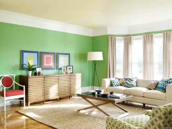 La couleur des murs dans le salon (64 photos): quelle couleur peignez les murs dans le hall avec un sol légère? Idées modernes de design de mur. Comment choisir la meilleure option pour l'intérieur? 9629_57