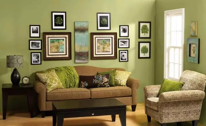 Lukisan di ruang tamu (44 foto): Pilih jenis gambar modular dan lainnya dalam gaya modern untuk interior aula di apartemen 9633_37