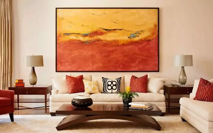 Pinturas na sala de estar (44 fotos): Seleccione o modular e outros tipos de imaxes nun estilo moderno para o interior do salón do apartamento 9633_6