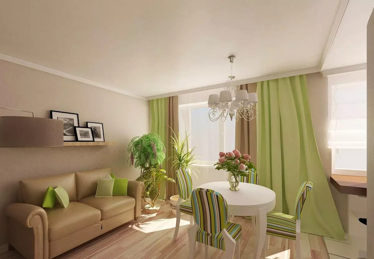 Zelený obývací pokoj (65 fotek): Vnitřní designové prvky v zelených tónech. Jakou barvu kombinuje zeleně? Registrace stěn sálu 9639_33