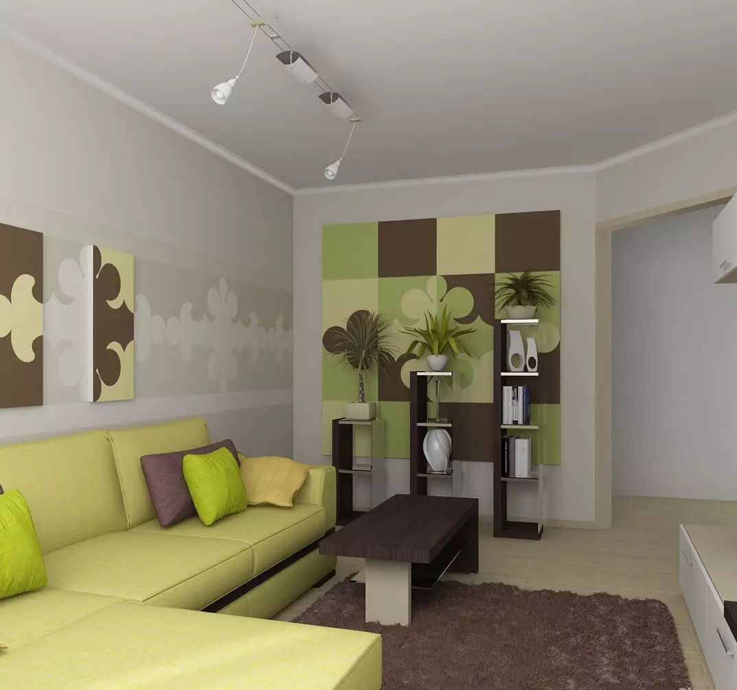 الغرفة الخضراء المعيشة (65 صور): ميزات التصميم الداخلي في نغمات الخضراء. ما لون يجمع بين الأخضر؟ تسجيل جدران القاعة 9639_36