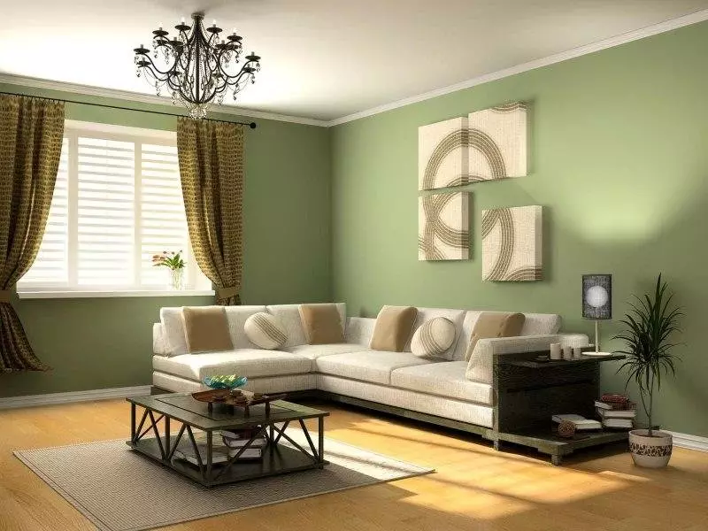 Πράσινο σαλόνι (65 φωτογραφίες): Χαρακτηριστικά εσωτερικού σχεδιασμού σε πράσινους τόνους. Ποιο χρώμα συνδυάζει το πράσινο; Εγγραφή των τοίχων της αίθουσας 9639_54
