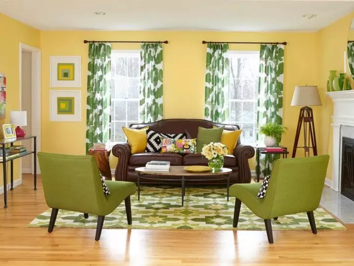 Կանաչ հյուրասենյակ (65 լուսանկար). Ներքին ձեւավորման առանձնահատկություններ կանաչ երանգներով: Ինչ գույնը համատեղում է կանաչը: Դահլիճի պատերի գրանցում 9639_64
