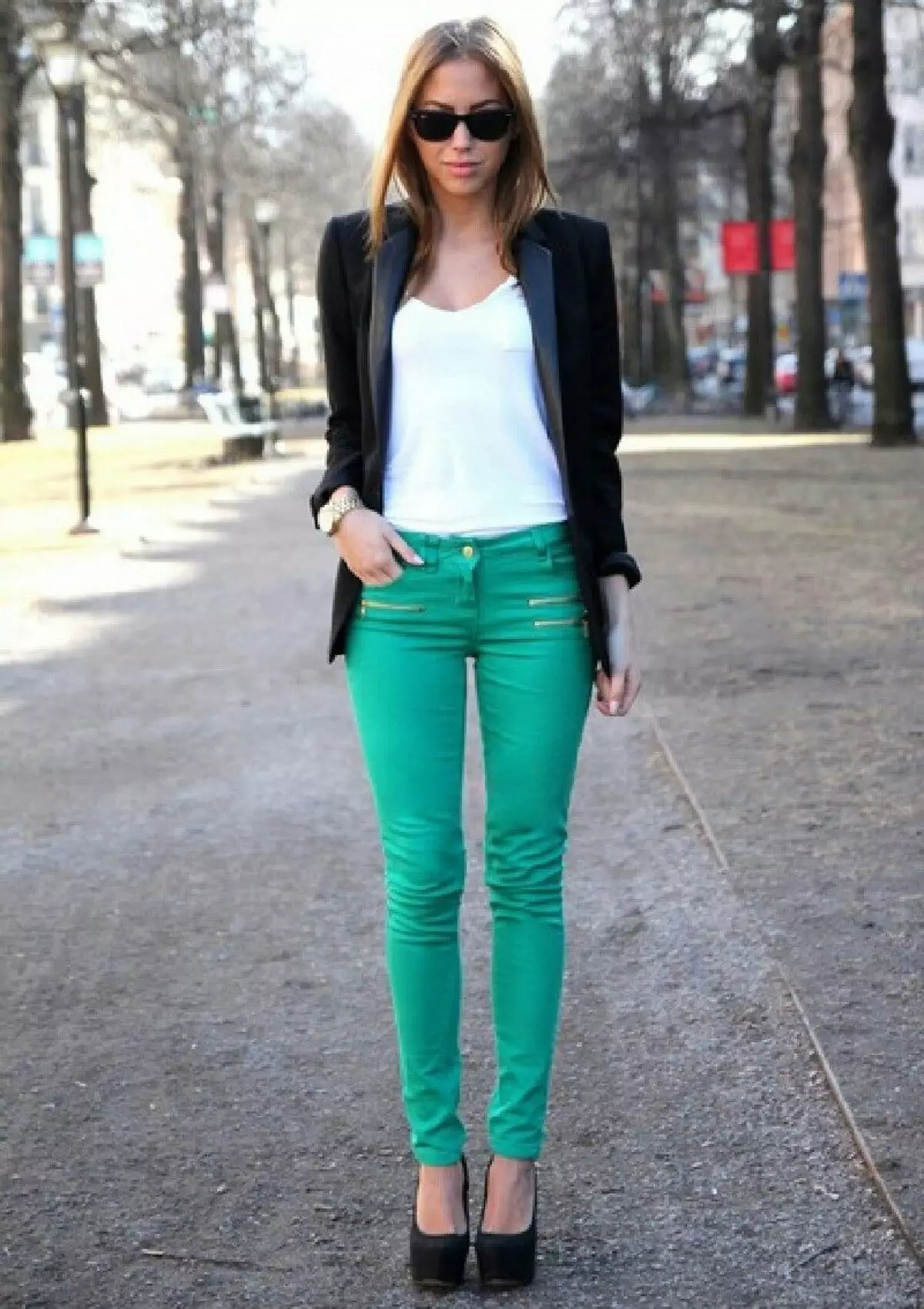 Turquoise pants (74 photos): what to wear 963_44