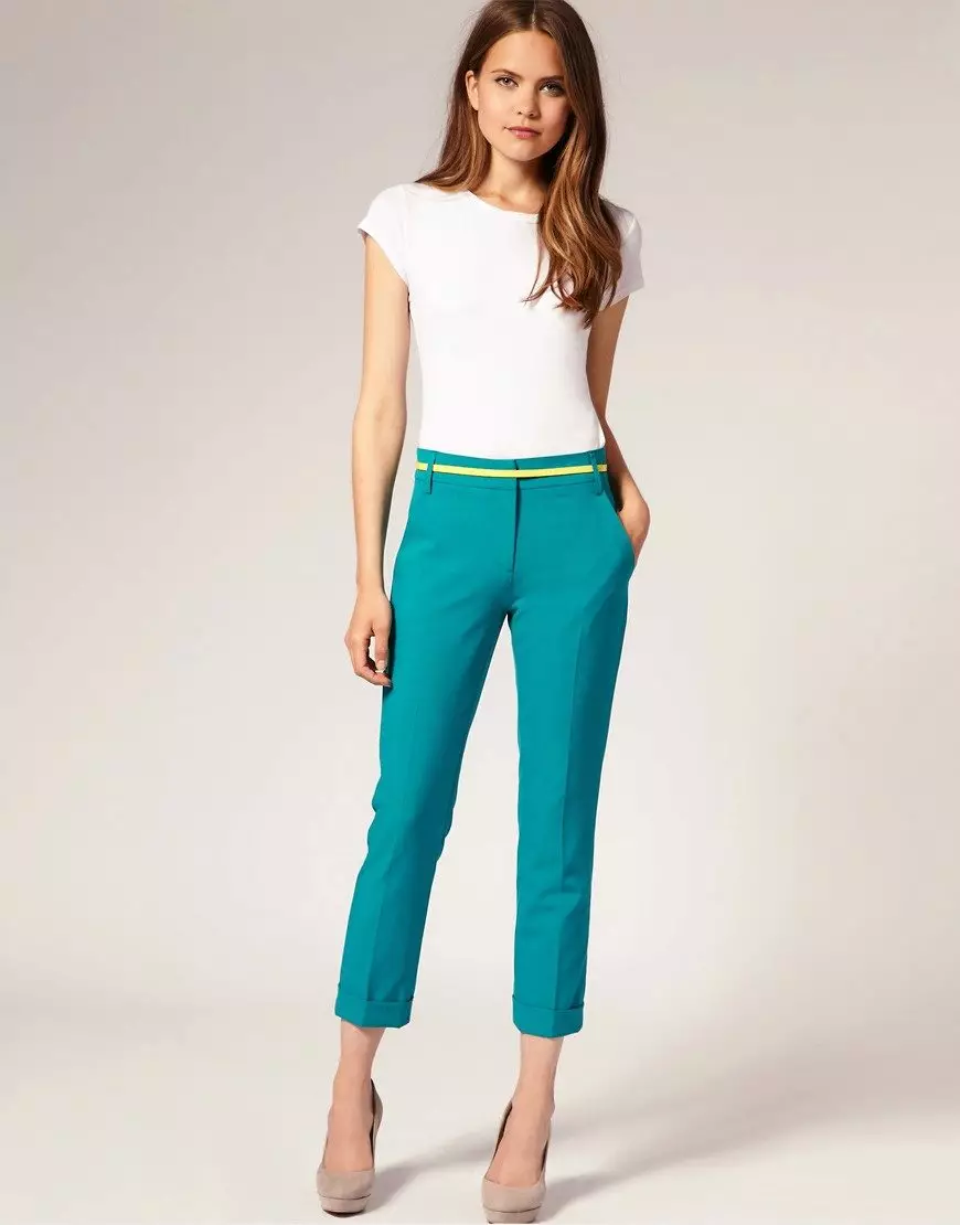 Turquoise pants (74 photos): what to wear 963_74