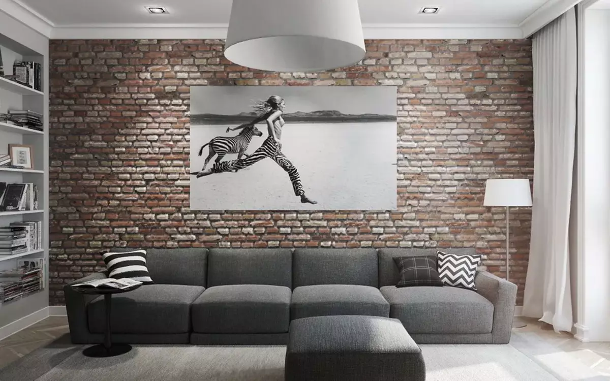 Wall Decor v obývacím pokoji (66 fotek): Nejlepší dekorace pro dekorativní dekorativní akcent stěny v hale. Co je lepší ozdobit prázdnou zeď? Jak ozdobit velkou zeď? 9642_13