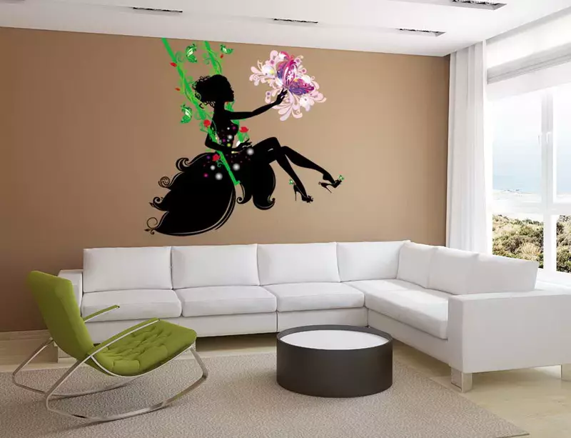 Wall Decor v obývacím pokoji (66 fotek): Nejlepší dekorace pro dekorativní dekorativní akcent stěny v hale. Co je lepší ozdobit prázdnou zeď? Jak ozdobit velkou zeď? 9642_44