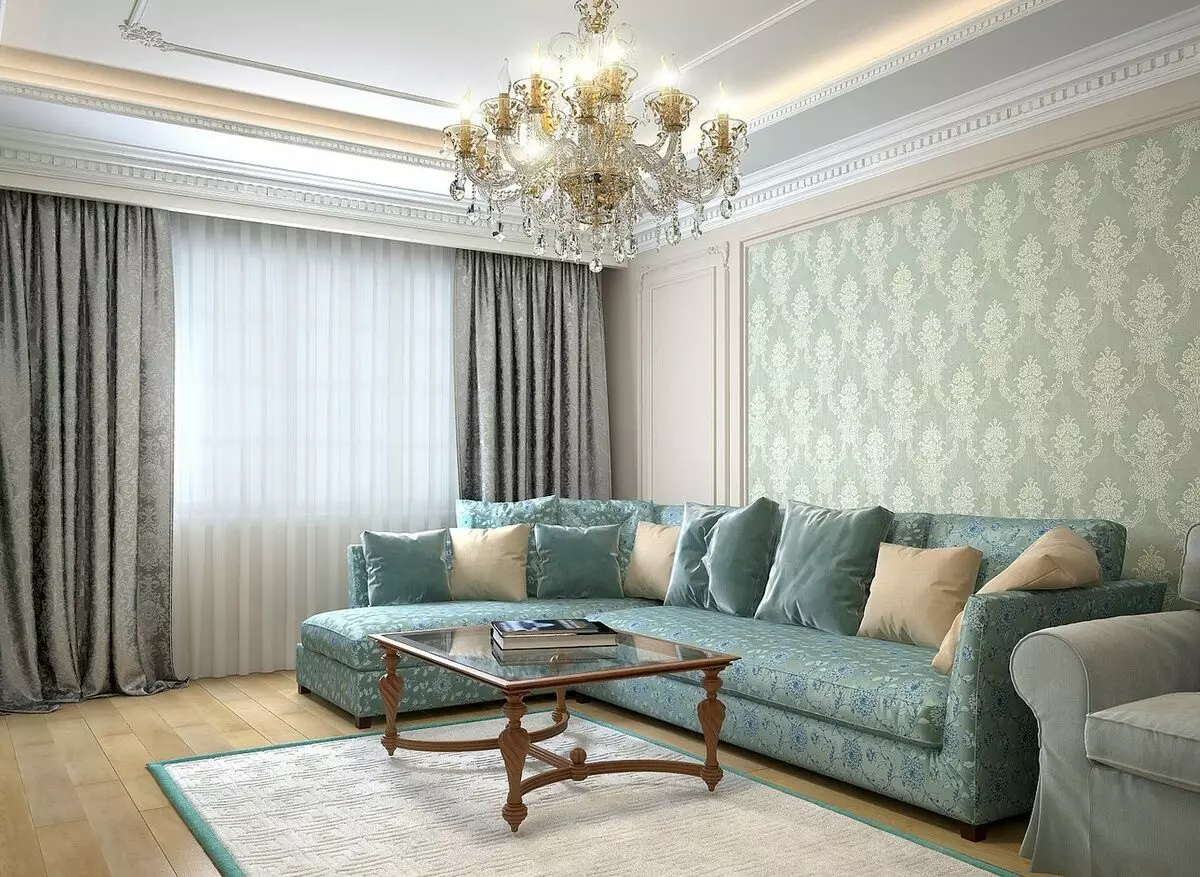Cameră de zi turcoaz (57 fotografii): Design interior de culoare turcoaz. Sala în tonuri turcoaz-maro și alte combinații din interior 9644_36