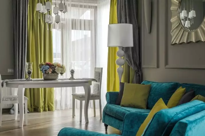 Turquesa sala d'estar (57 fotos): el color turquesa disseny d'interiors. Hall en tons turquesa de color marró i altres combinacions a l'interior 9644_53