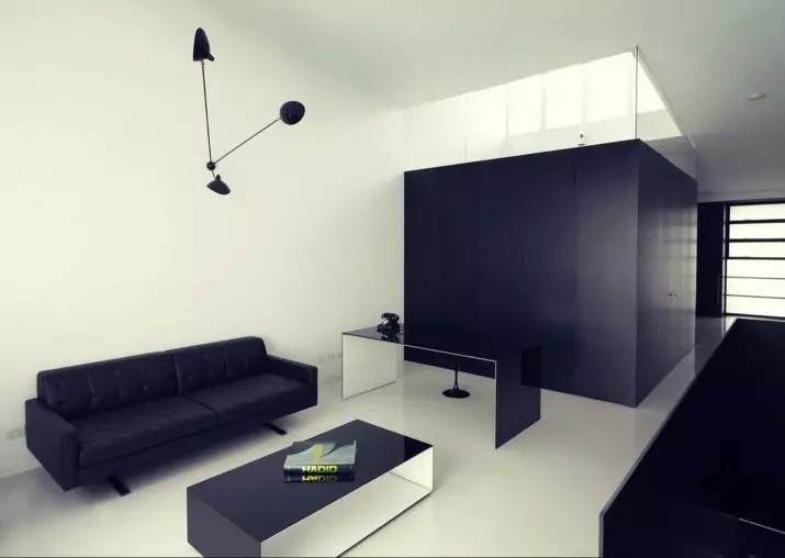 Dnevna soba v stilu minimalizma (88 fotografij): Notranja oblikovalska dvorana v rednem stanovanju v sodobnem minimalističnem slogu, dekoracijo dnevne sobe v Khrushchevka 9656_12