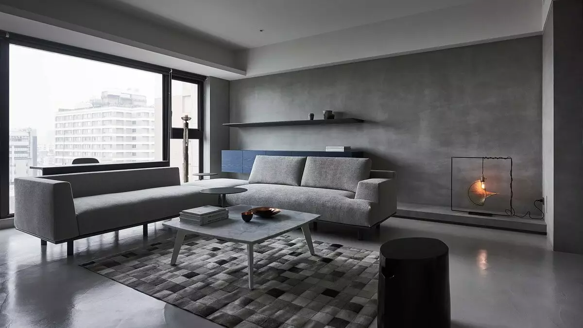 Dnevna soba v stilu minimalizma (88 fotografij): Notranja oblikovalska dvorana v rednem stanovanju v sodobnem minimalističnem slogu, dekoracijo dnevne sobe v Khrushchevka 9656_27