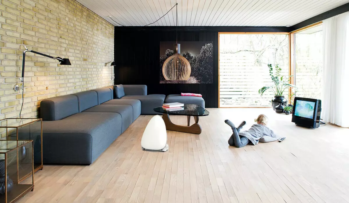 Dnevna soba v stilu minimalizma (88 fotografij): Notranja oblikovalska dvorana v rednem stanovanju v sodobnem minimalističnem slogu, dekoracijo dnevne sobe v Khrushchevka 9656_46