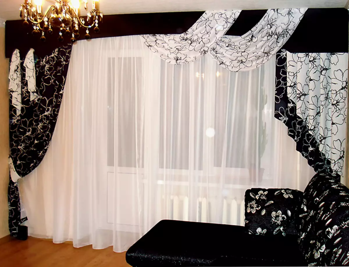 черные шторы в интерьере гостиной фото