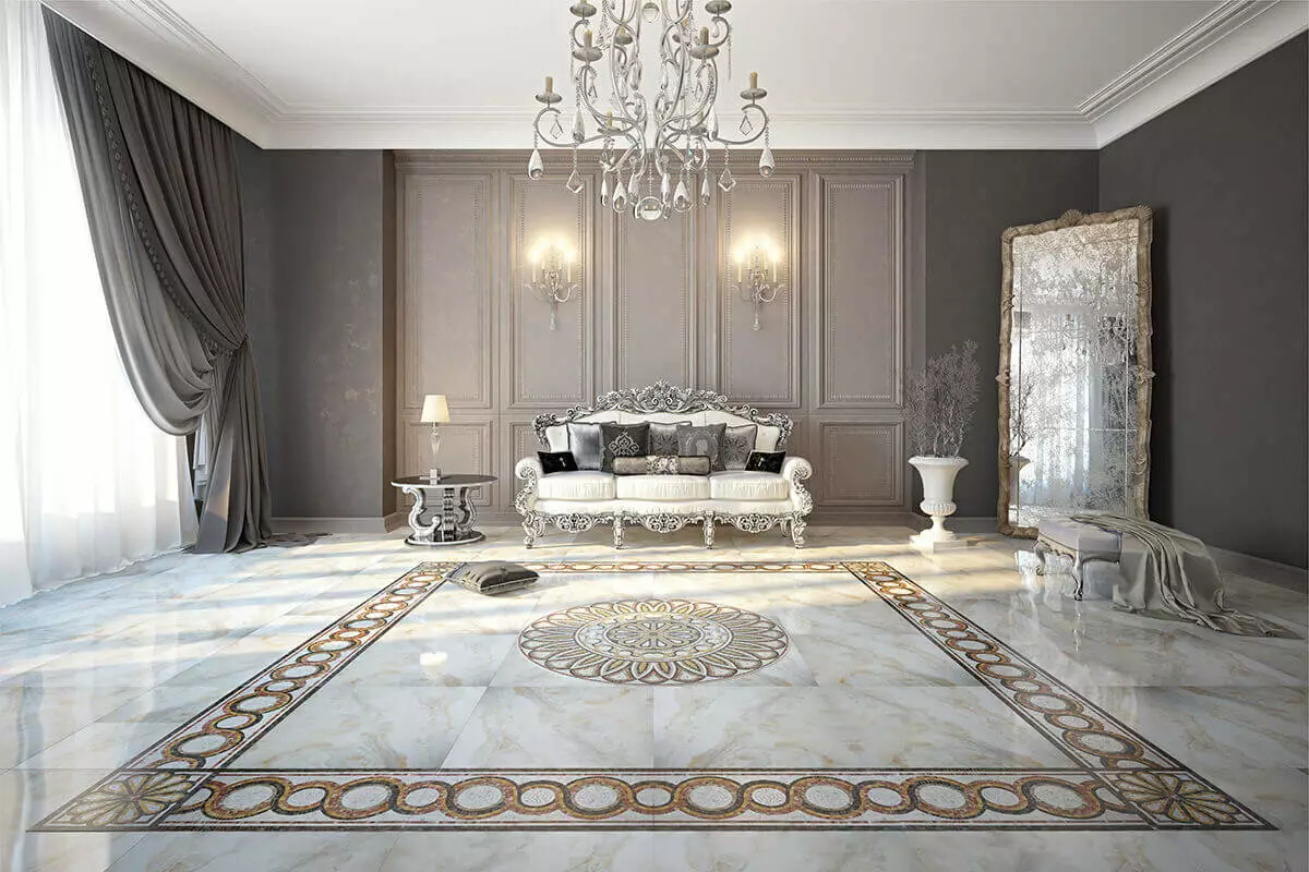 Dhoma të jetesës barok (37 foto): Dizajn i brendshëm i sallave në ngjyra të lehta dhe të errëta, shembuj të dhomave të dekoruara bukur 9663_31