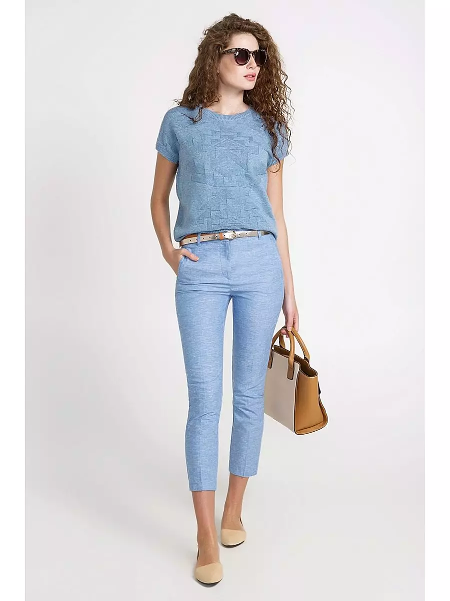 Wat te dragen Blue Pants 2021 (109 foto's): heldere en donkerblauwe, vrouwelijke stijlvolle modellen 967_11