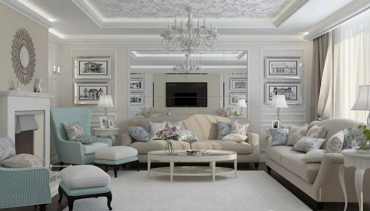 经典客厅（88张照片）：风格的室内设计现代风格和美式典雅，美丽的客厅鲜艳的色彩，在房间里选择绘画 9681_30
